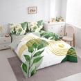 thumbnail image 2 of Castle Fairy Boho Tropical Leaf Bedding Comforter Set 7 Pieces for Teens, Geometric Art Full Bedding Set for Bedroom, Green Gold,Grey Reversible, 2 of 7