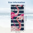 thumbnail image 3 of PHYHOO Flamingo Beach Towel Microfiber Pool Oversized Bath Towel for Girls Quick Dry and Sand Free Extra Large for Adults Travel and Swimming Black and White Stripes 30x60in, 3 of 8