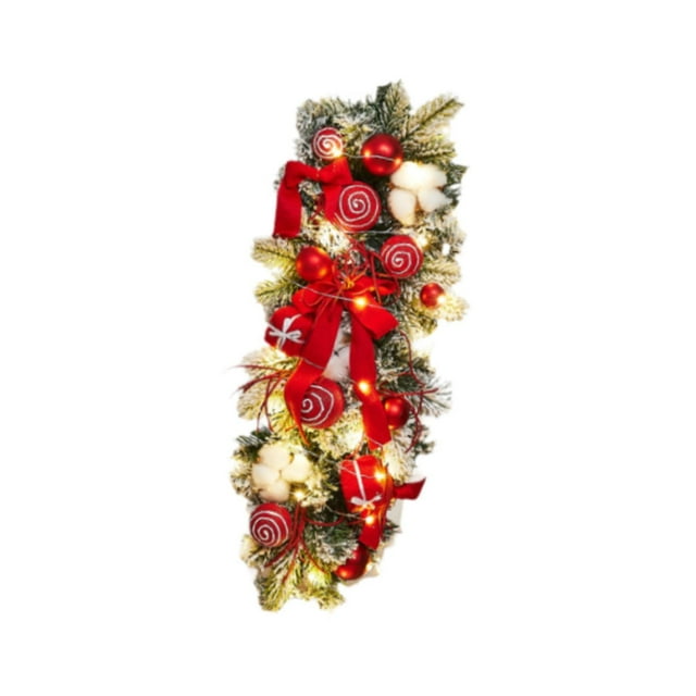 Guirnalda navideña con luces para escaleras perfecl 60 cm rojo