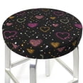 thumbnail image 3 of Susaid Heart and Stars Print Elastic Bar Stool Cover Personalized Washable Stool Cover for Barbershop Home Bar Kitchen-14 inch, 3 of 7