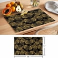 thumbnail image 6 of Yellow Black Leaves Placemats Set of 4 Vintage Abstract Art Botanical Place Mats Indoor Wipeable Table Mats Washable Cloth Dining Table Placemats for Kitchen Holiday Party Home Decor 13x19 Inch, 6 of 9