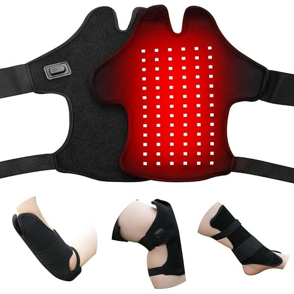 Multi-Functional Red Light Belt for Neck, Knee, Feet, Hands, etc. 660nm & 850nm Near-Infrared Light Wrap Devices with Heat for Body, Massager Mat at Home