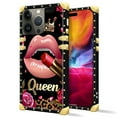 thumbnail image 2 of FKBRCL4U Compatible with iPhone 15 Pro Max Case, Glitter Red Rose Queen Leopard Lipstick Luxury Golden Decoration for Girl Women Soft TPU Shockproof Protective Hard PC Back, 2 of 7