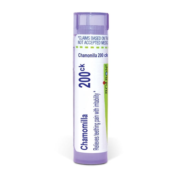 Boiron Chamomilla 200CK, Homeopathic Medicine for Teething Pain with Irritability Relief, 80 Pellets