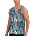 thumbnail image 2 of Xecao Colorful Flowers Men's Tank Top Workout Quick Dry Sleeveless Gym Jogging Muscle Shirts Summer Swim Beach Tops, 2 of 9