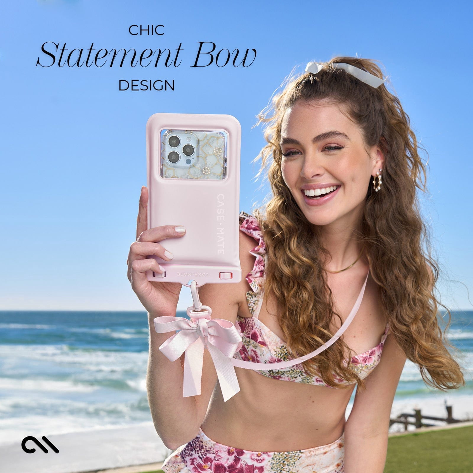 Case-Mate Bow Floating Waterproof Phone Pouch - Ballet Pink
