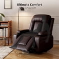 thumbnail image 2 of Bingirl 22-Inch Coffee Leather Upholstered Powered Reclining Recliner with Lift Assistance, 2 of 7