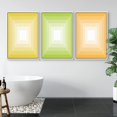 thumbnail image 2 of PixonSign Framed Canvas Print Wall Art Set Yellow & Green 3D Square Illusions Geometric Shapes Modern Art Alternative Colorful Multicolor for Living Room, Bedroom, Office - 16"x24"x3 White, 2 of 5