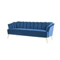 thumbnail image 3 of Chic Home Aisha Velvet Upholstered Vertical Channel Tufted Sofa, Navy, 3 of 7