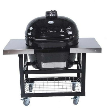 Primo Ceramic Charcoal Smoker Grill On Cart With Side Tables - Oval