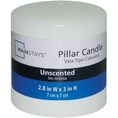 Vessel Pillar - Mainstays Unscented White Pillar 2.8in