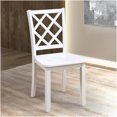 thumbnail image 4 of White 5-Piece Dining Set with Diamond Pattern Chairs, Rubber Wood Table and Chairs for Dining Room, 4 of 9