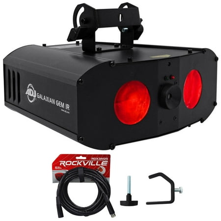Galaxian Laser - American DJ Galaxian Gem IR Dual RGBW Moonflower+Green Laser FX+DMX Cable+Clamp