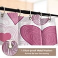 thumbnail image 5 of 4-Piece Bathroom Set with Waterproof Shower Curtain with Non-Slip Bath Mat, U-Shaped Mat & Toilet Lid Cover Pink and Maroon Hearts, 5 of 8