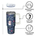 thumbnail image 3 of Xmas Holiday 30oz Christmas Tumbler with Handle, Santa Snowman Cup with Lid, Winter Festive Stainless Steel Coffee Mug, Gifts for Women, 3 of 5