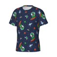 thumbnail image 5 of Vsdgher Dinosaur Astronaut Print Men's Dry Fit Mesh Athletic Shirts Moisture Wicking Tennis T-Shirt Tops, 5 of 9