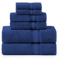 thumbnail image 1 of Juego de toallas de baño LANE LINEN Luxury, 6 piezas, 100% algodón, azul marino, 1 of 9