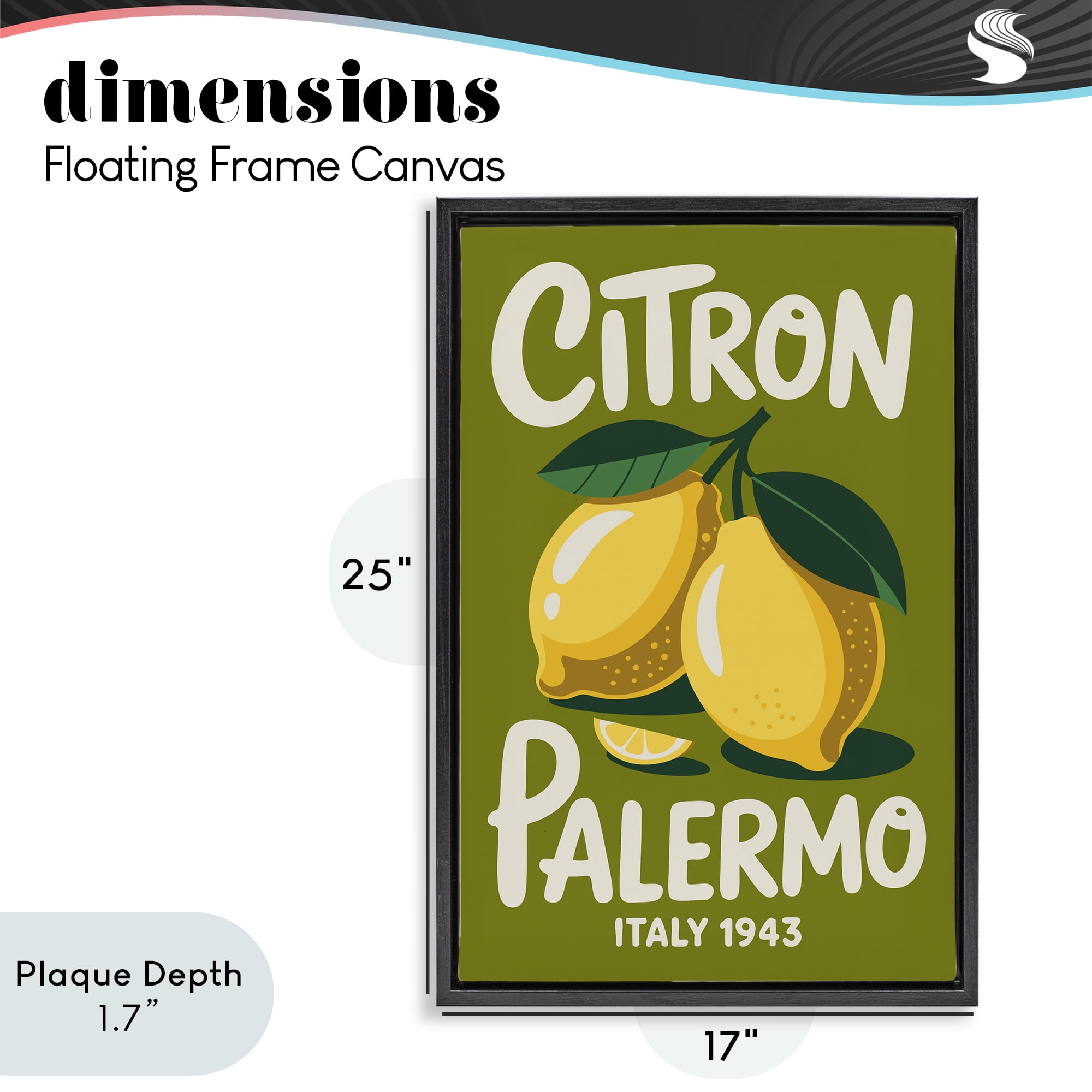 Stupell Industries Citron Palermo Lemons Black Framed Floater Canvas Wall Art, design by Andreas Magnusson
