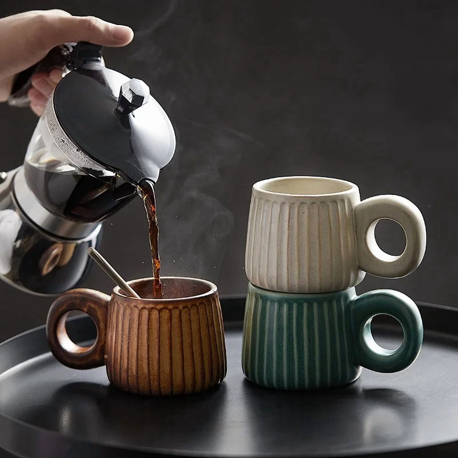 Espresso cup 250ml Rough Pottery Coffee Cup Nordic Retro Handmade Ceramic Mugs Personality Water Tea Cup