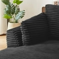 thumbnail image 5 of Miniyam 45 x 64 inch Black Oversized Chaise Lounge Chair Indoor, Corduroy Upholstered Modern Sofa Couch, No Assembly Required, Comfy Sleeper Sofa for Living Room/Dorm/Apartment, 5 of 7
