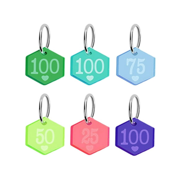 veasfak Number Stitch Markers Crafts Portable Acrylic for Weaving Sewing Attachments 6pcs