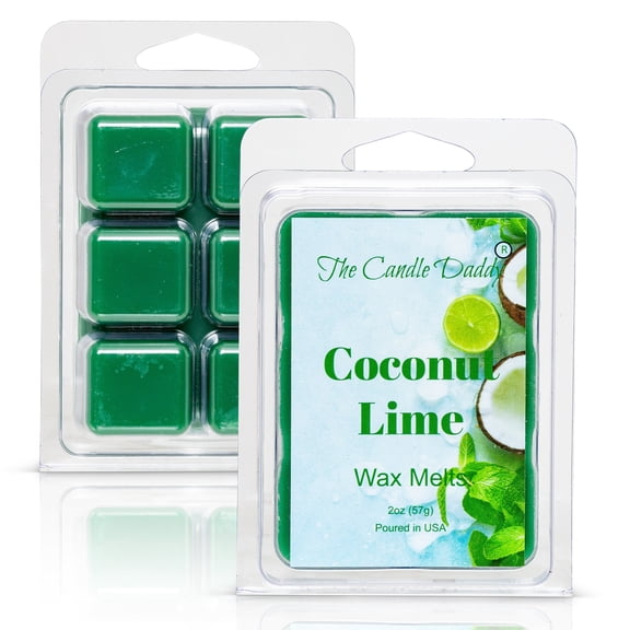Coconut Lime - Amazing Combination of Citrus and Tropical Scented Melt- Maximum Scent Wax Cubes/Melts- 1 Pack -2 Ounces- 6 Cubes