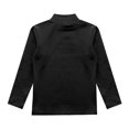 thumbnail image 4 of TiaoBug Thermal Tops for Boys Girls Fleece Undershirt Base Layer Top Mock Neck Athletic T Shirts Black 5-6, 4 of 5
