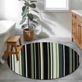 thumbnail image 4 of Round Area Rug-3ft Green Black Stripe Pattern Non Slip Washable Circle Carpet Soft Large Floor Rugs for Living Room Bedroom Nursery Office, 4 of 9