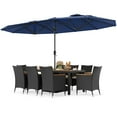 thumbnail image 7 of Costway 11 PCS Patio Wicker Dining Set with Double-Sided Outdoor Umbrella 8 Stackable Chairs, 7 of 7