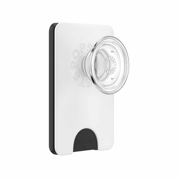 PopSockets PopWallet+ pour MagSafe Rond avec Anneau D'adaptation Blanc/Clear