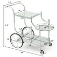 thumbnail image 2 of Topbuy Serving Cart Kitchen Bar Wine Tea Cart Glass Shelves with Wheels, 2 of 3