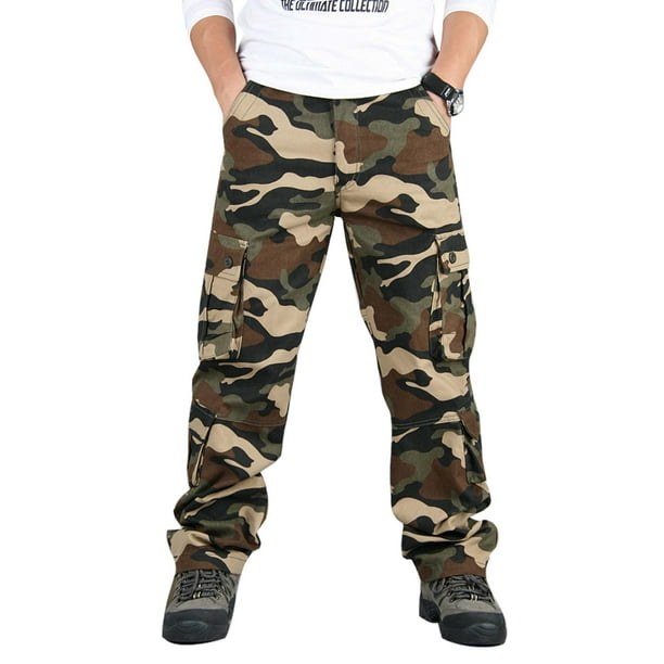 Frontwalk Mens Cargo Pants Camouflage Relaxed Fit Camo Print Trouser ...