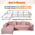 thumbnail image 5 of JIAN YA NA L Shape 3+4 Seater Stretch Velvet Couch Cover w/4 Pillowcase for Living Room, 5 of 8