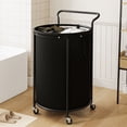 thumbnail image 6 of BGTREND 160L Rolling Laundry Hamper with Removable Bag, Round Steel Frame and Handle, Ideal for Dorm & Laundry Room , Black, 6 of 10