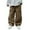 Coffee, variant on Boys Oversized Cargo Pants Baggy Solid Elastic Waist Wide Leg Pants Comfortable Streetwear Casual Trousers Black 8-9 Years