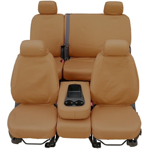 Covercraft SeatSaver Custom Second Row Seat Cover: Tan, Polycotton, 60/40 Bench Seat, 1 Pk Fits select: 2019-2023 FORD F250 SUPER DUTY, 2019-2023 FORD F350 SUPER DUTY