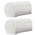 thumbnail image 4 of Cushion 2Pcs Sofa Arm Protector Anti-Slip High Elastic Polyester Simple to Install Armrest Covers Household Supplies Black, 4 of 5