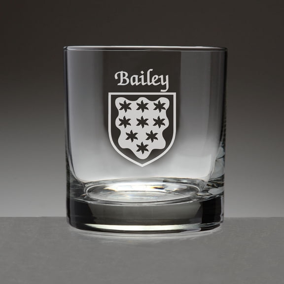 Bailey Irish Coat of Arms Tumbler Glasses - Set of 4 (Sand Etched)