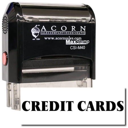 Large Self-Inking Credit Cards Stamp with Pink Ink