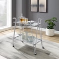 thumbnail image 3 of Linon 2-Tier Mobile Metal & Glass Bar Cart, 32.5" H, Chrome, 3 of 7