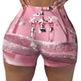 thumbnail image 2 of Picia Glittering Pink Bathtub Printed Workout Shorts for Women Seamless Scrunch Butt Lifting High Waisted Yoga Gym Booty Running Moisture-wicking Short Pants-XX-Large, 2 of 9