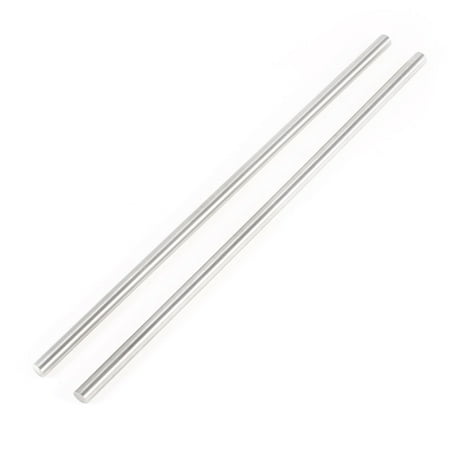 

6mm x 200mm Steel Round Turning Bars Gray 2 Pieces for CNC Lathe