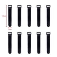 thumbnail image 1 of 10Pcs Reusable Hook Loop Nylon Straps Reverse Colored Fastening Tape Self Adhesive Cable Ties Wrap Bundle Fixed Ties T-Shaped black 50x2cm, 1 of 6