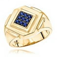 thumbnail image 1 of 14K Yellow Rose or White Gold Sapphire Mens Ring 0.25ct (Yellow Gold Size 10.5), 1 of 3