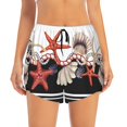 thumbnail image 2 of Picia Starfishes Shells Pattern Women's 2 in 1 Athletic Running Shorts High Waisted Workout Casual Gym Sweat Shorts with Comfy Liner Zipper Pockets-X-Large, 2 of 9