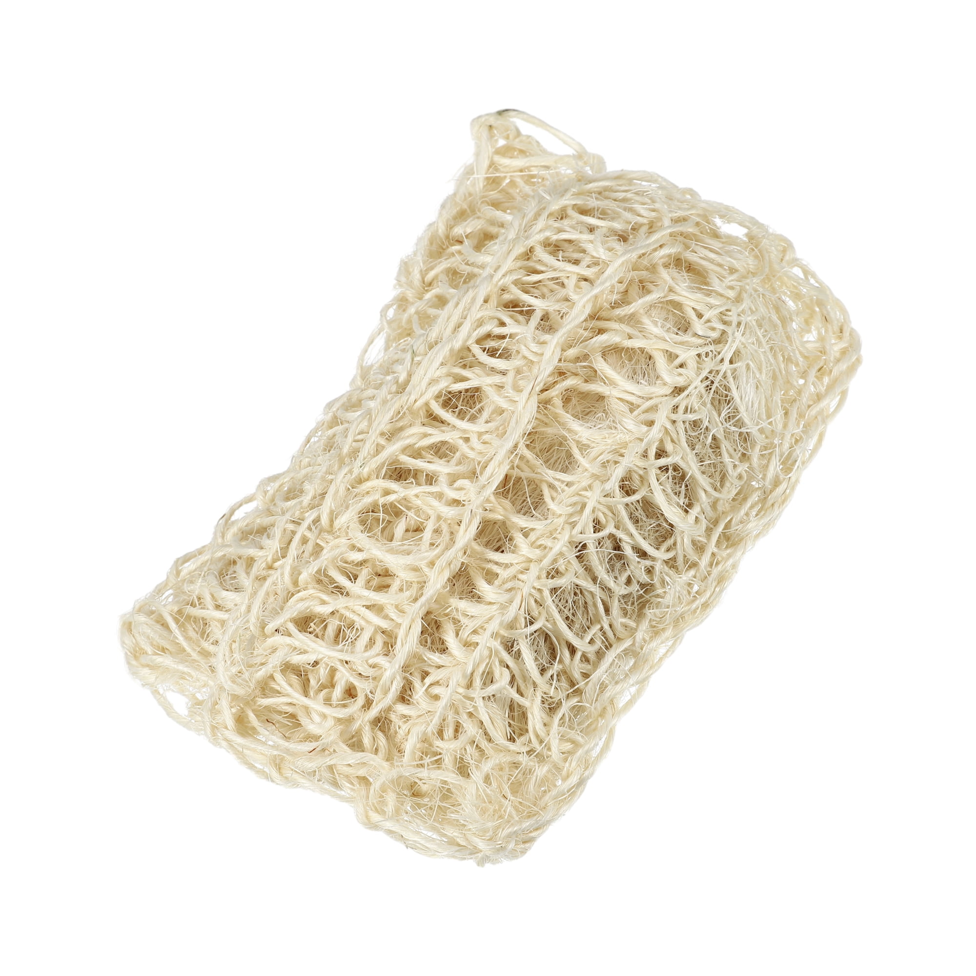 Unique Bargains 1Pc Jute Bath Brush Body Scrubber 5.47"x3.82"x1.85" Beige