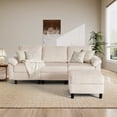 thumbnail image 5 of AUNEKIV Modular Sectional Sofa with Movable Ottoman, L-Shape 3-seat Storage Couch for Living Room, Beige, 5 of 7