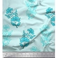 thumbnail image 1 of Soimoi Poly Georgette Fabric Leaves & Floral Block Print Fabric by Yard 52 Inch Wide, 1 of 3