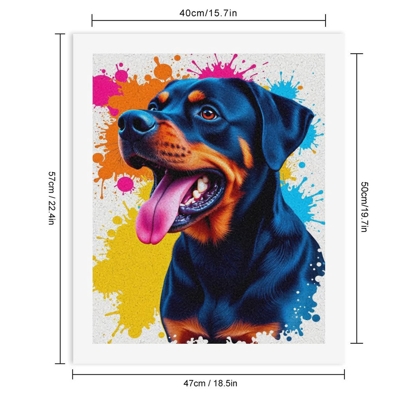 Paint By Numbers Kit for Adults Beginner - DIY Colorful Dog Abstract Splash Art Canvas Painting Kits for Adults, Frameless Paint By Number for Adults for Home Wall Decor 16x20 Inch