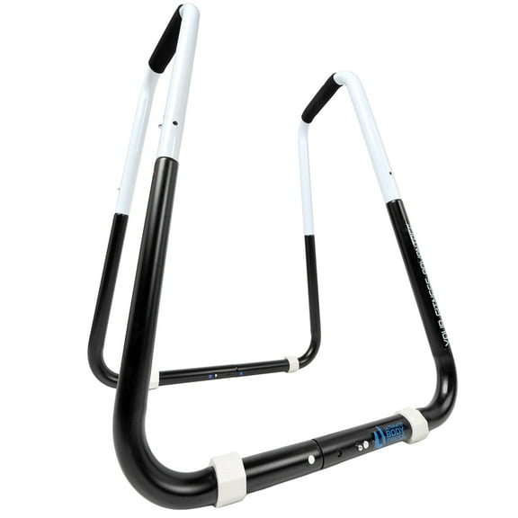 Ultimate Body Press Dip Bar Fitness Station - Adjustable Width Folding Dip Stand with Angled Grips, Stable Leveling and Easy Storage